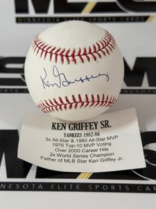 Ken Griffey Sr. Autographed Baseball w Tritstar Authenticity