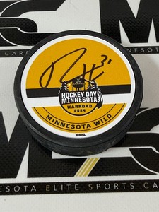 Ryan Hartman Autographed Hockey Day Minnesota Puck