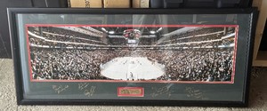 Minnesota Wild Hockey Innaugural Game Panoramic Matted and Framed Photo Signed by Wild Executives