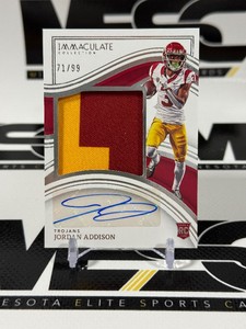 Jordan Addison 99 RPA 2023 Immaculate #9 Numbered 7199 Rookie Minnesota Vikings Football Card