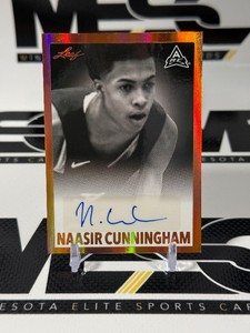 Naasir Cunningham Auto RC 2022 Leaf 1960 Signatures #BW-NC1 Basketball Card
