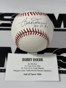 Bobby Doerr Autograph w MLB and Tristar Authenticity Rawlings OMLB Selig Baseball