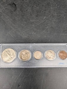 1946 U.S. Coin Collection In Display Case (Lot of 5)