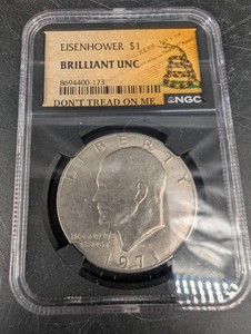 1971 Eisenhower $1 NGC Brilliant Unc Coin