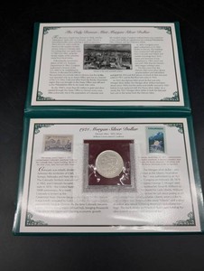 1921 Morgan Silver Dollar Display With Colorado Stamps