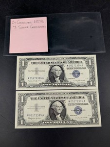 1957B Consecutive $1 Silver Certificates (Lot of 2)