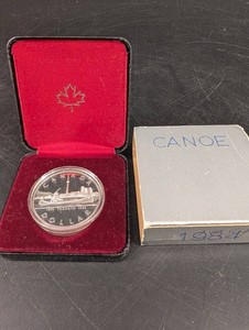 1984 Canadian Toronto Canoe Commemorative Dollar With Case