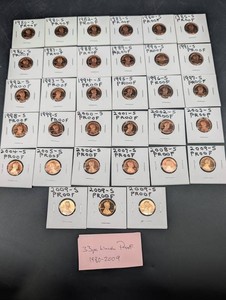 33pc Lincoln Proof Cent Collection, 1980-2009
