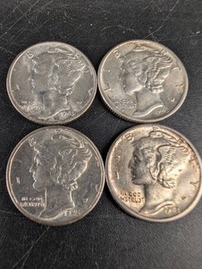 Four Mercury Dimes