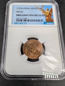 NGC Mexico 1963 50 Centavos Brass Coin