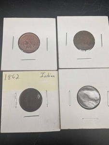Indian Head Cents - 1862, 1898, 1906 & 1908 (Lot of 4)