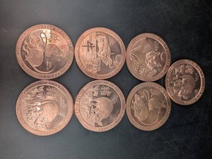 Golden State Mint Chinese Zodiac 5 Oz .999 Fine Copper Rounds (Lot of 7)
