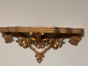 Vintage Gilt Rococo Style Wall Shelf Ornate Florentine Decor