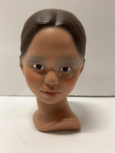 Vintage Ceramic Asian Lady Bust Head Figurine Sculpture KW Marked