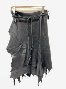 Unbranded Black Leather Wrap Skirt Braided Tie Asymmetrical Hem