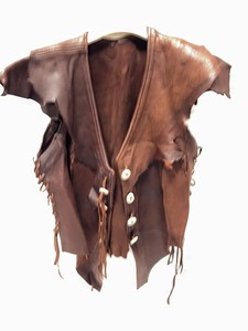 Handmade Buckskin Style Leather Vest Bone Toggle Lace Front See Photos