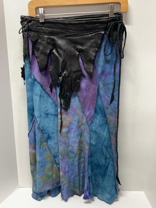 Unmarked Boho Fairy Maxi Skirt Blue Purple Tie Dye Black Overlay