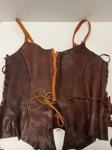 Handmade Brown Leather Lace-Up Bodice Corset Top Renaissance