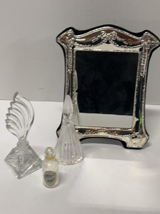Vintage Victorias Secret Vanity Decor Lot Victorias Secret Silverplate Frame Glass Perfume Bottles