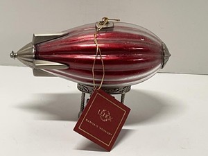 Lenox Santas Voyage 2000 Blimp Zephyr Christmas Ornament Red Silver Tone
