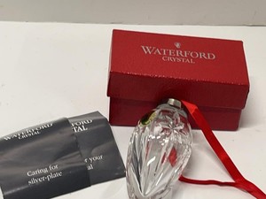 Waterford Crystal Cut Glass Holiday Ornament With Box & Booklet