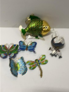Cloisonne Enamel Hanging Ornaments Fish Butterflies Dragonfly Cat