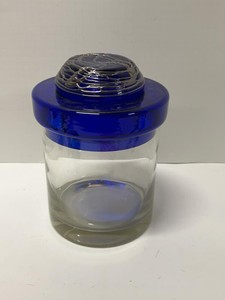 Toscany Hand Blown Romanian Art Glass Ice Bucket Cobalt Blue Lid
