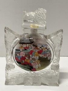 Chinese Reverse Painted Glass Snuff Bottle Lot w Carved Display Stand