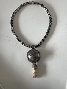 Suarti Bali 925 Sterling Silver Woven Pendant Necklace Druzy Drop