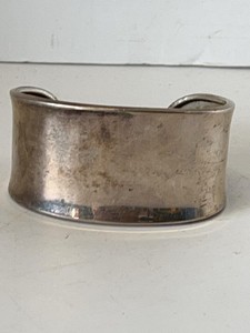 Vintage Mexico 925 Sterling Silver Wide Cuff Bracelet 281 Grams