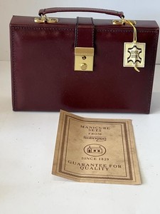 NOS Solingen West Germany Leather Manicure Set 24k Gold Plated Case