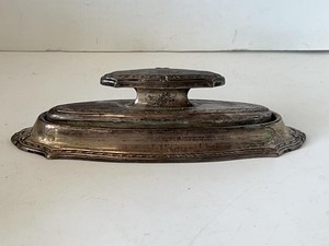 Alvin Sterling Silver Oval Covered Dresser Box Monogrammed No. 1074