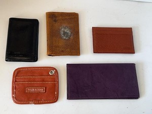 Lot of Assorted Leather Wallets Card Holders & Vintage Card Case