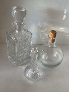 Assorted Crystal & Glass Decanters Perfume Bottle Schott Cristal