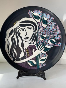 Huffman What Cheer Artist Signed Decorative Wall Plate 16.5in