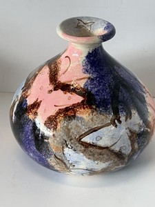 Vintage Studio Art Pottery Vase Signed Dated May 1971 6 x 6