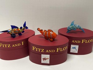 Fitz and Floyd Glass Menagerie Sea Life Figurines Set w Boxes