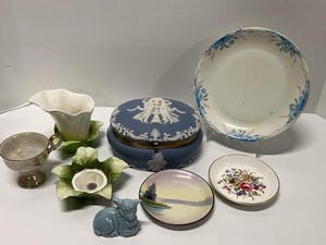 Lot of Assorted Vintage Porcelain China Dishes Vase Trinket Box