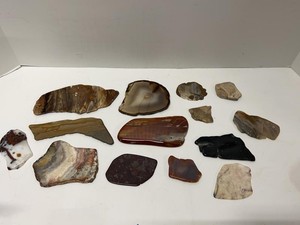Lot of Assorted Polished Agate Jasper Stone Slabs Lapidary Specimens