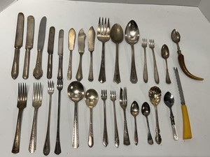 Assorted Vintage Silverplate Flatware Serving Pieces Mixed Patterns