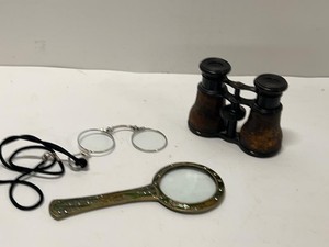 Vintage Opera Glasses Lorgnette & Art Deco Style Hand Mirror Lot