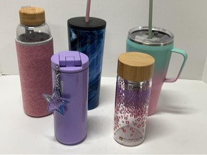Lot of Assorted Reusable Tumblers & Water Bottles Starbucks Pureology