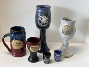 Minnesota Renaissance Festival Pottery Stein Goblets Shot Glasses