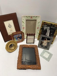 Assorted Decorative Picture Frames & Glass Photo Coaster Lot