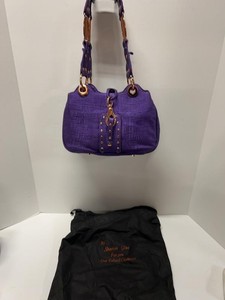 La Gioe di Toscana Italian Purple Textured Satchel Handbag w Dust Bag