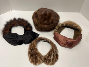 Vintage Fur Hat Collar Headband Accessory Lot John W Thomas Beresford