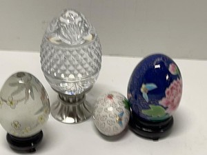 Decorative Egg Figurines Glass Crystal Cloisonne Floral Mixed Lot