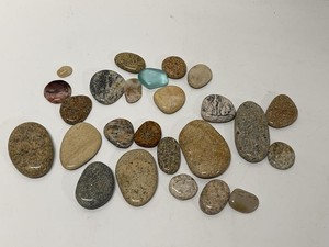 Lot of Assorted Polished Stone Palm Worry Stones Mixed Jasper Agate