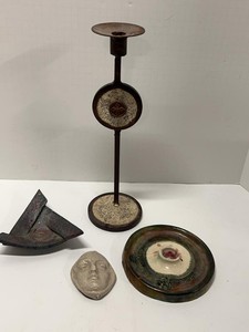 Lot of Vintage Studio Pottery & Metal Decorative Candle Holders