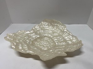 Large Iridescent Oyster Shell Form Centerpiece Bowl 17 x 14